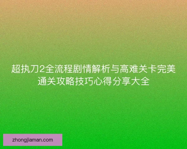 超执刀2全流程剧情解析与高难关卡完美通关攻略技巧心得分享大全